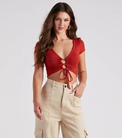 Casual Slay Knit Crop Top