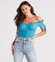 Hooked Ruched Crop Top