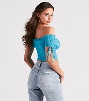 Hooked Ruched Crop Top