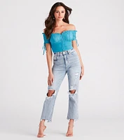 Hooked Ruched Crop Top