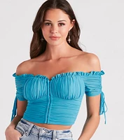 Hooked Ruched Crop Top