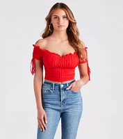 Hooked Ruched Crop Top