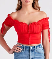 Hooked Ruched Crop Top