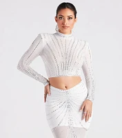 Wrapped Rhinestone Crop Top