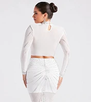 Wrapped Rhinestone Crop Top