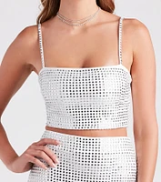 Hot Summer Nights Rhinestone Crop Top