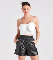 Cutest Glamour Bow-Front Crop Top