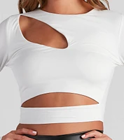Keeping Knit Bold Cutout Crop Top