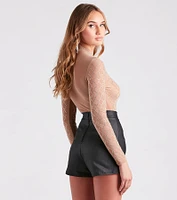 Moment To Slay Rhinestone Mesh Bodysuit