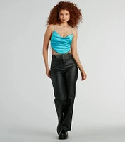 Flawless Allure Fringe Hem Open Back Crop Top