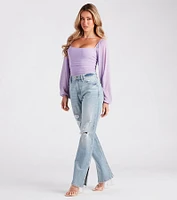 Elevated Basic Ruched Mesh Bodysuit