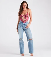 Looking Fabulous Marble Mesh Bustier