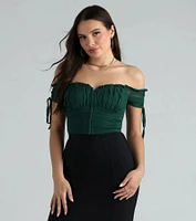 Hooked Ruched Crop Top