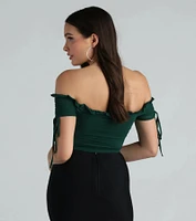 Hooked Ruched Crop Top