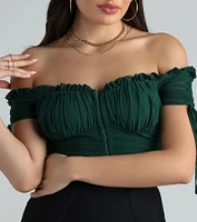 Hooked Ruched Crop Top