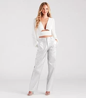 Blown Away Plunge Tie-Back Crop Top