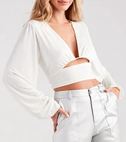 Blown Away Plunge Tie-Back Crop Top