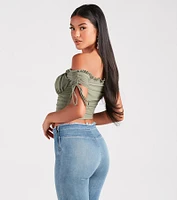 Hooked Ruched Crop Top