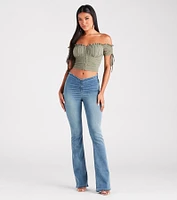 Hooked Ruched Crop Top