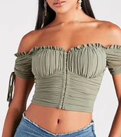 Hooked Ruched Crop Top
