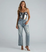 Future So Bright Metallic Crop Bustier