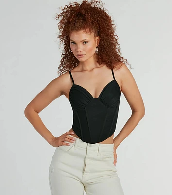 Sultry Perfection Mesh Cropped Bustier Top