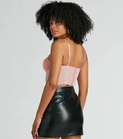 Sweet Affection Ruched Crop Bustier