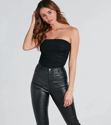 Total Vibe Sheer Lace Tube Top