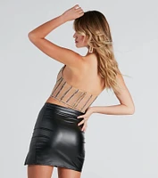 Gorgeous Radiance Mesh Rhinestone Corset Top