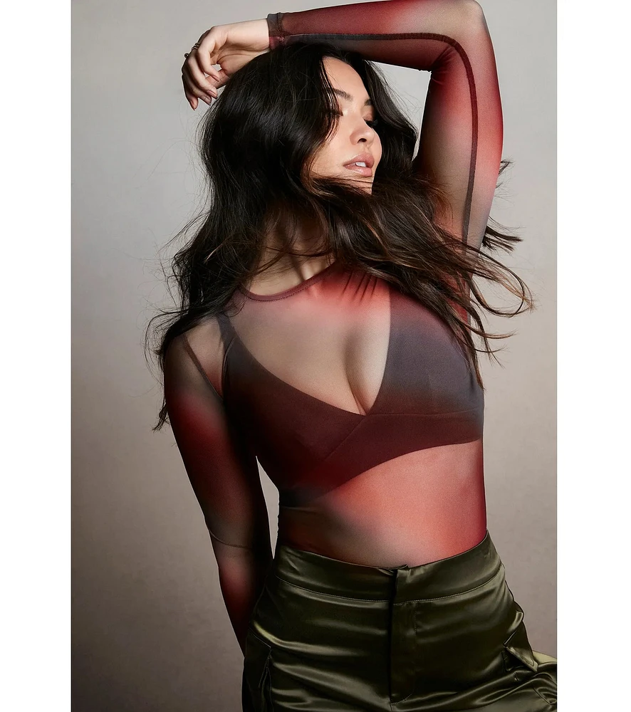 Here To Allure Ombre Sheer Mesh Bodysuit