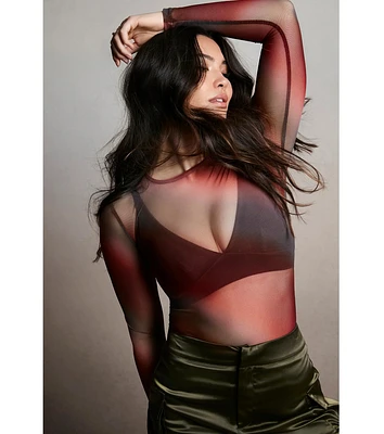 Here To Allure Ombre Sheer Mesh Bodysuit