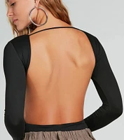Double Take Backless Long Sleeve Bodysuit
