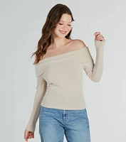 Time To Elevate Off-The-Shoulder Long Sleeve Top