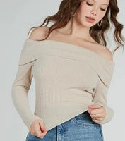 Time To Elevate Off-The-Shoulder Long Sleeve Top