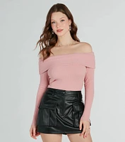 Time To Elevate Off-The-Shoulder Long Sleeve Top