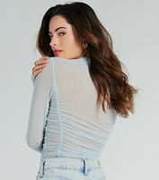 Notice Me Long Sleeve Sheer Mesh Bodysuit