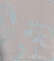 Charming Flocked Floral Mesh Long Sleeve Corset Top