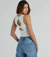 Let's Get Away Open Back Sleeveless Crop Top