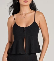 Chic Duo Ribbed Knit Crop Top