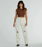 Back At It Short Sleeve Twist Crop Top