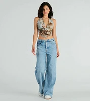 Catch Your Eye Art Print Halter Crop Top