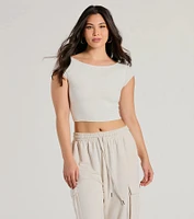 Back It Up Short Sleeve Strappy Crop Top