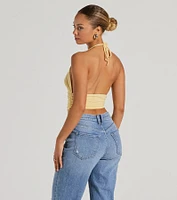 Have It All V-Neck Halter Crop Top