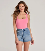 Stunning Persuit Sleeveless Cross Back Bodysuit