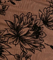 Bring The Romance Flocked Velvet Floral Crop Top
