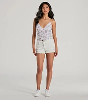 Pick Me Halter Floral Eyelet Crop Top