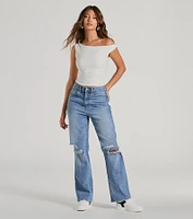 Confident Flirt One-Shoulder Crop Top
