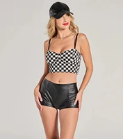 Checkered Champion Cropped Bustier