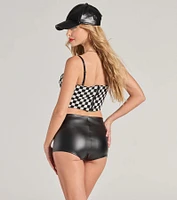 Checkered Champion Cropped Bustier
