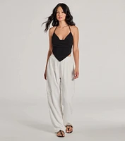Sunny Day Cute Halter Open Back Crop Top